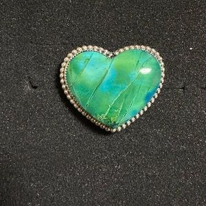 M&S Green Agate heart ring